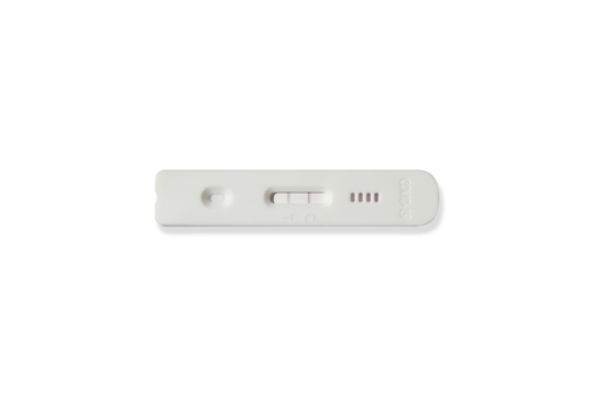 Covid-19 negative test result Rapid antigen test kit (ATK) isolated on white background, concept for control of coronavirus 2019 pandemic.