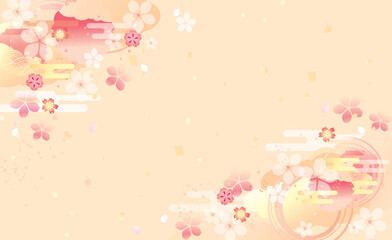 春の背景イラストフレーム