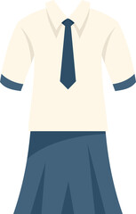 Child dress icon flat vector. School uniform. Suit skirt isolated