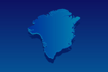 map of Greenland on blue background. Vector modern isometric concept greeting Card illustration eps 10.