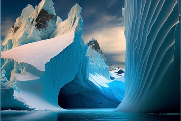 Climate change - Antarctic glaciers are melting in a warming environment - obrazy, fototapety, plakaty