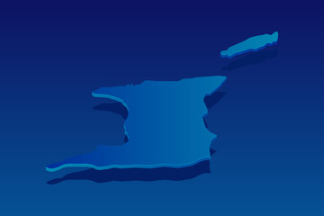 map of Trinidad And Tobago on blue background. Vector modern isometric concept greeting Card illustration eps 10.