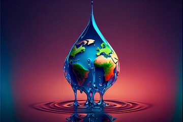 Fototapeta premium Accelerating Change - World Water Day and World Toilet Day 2023 3d Concept