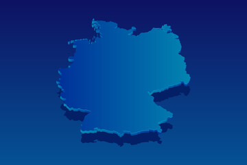 map of Germany on blue background. Vector modern isometric concept greeting Card illustration eps 10.