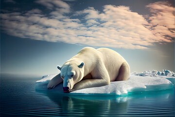 Naklejka premium Polar Bear and global warming