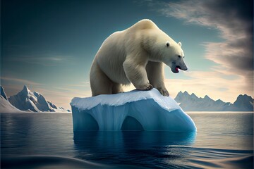 Fototapeta na wymiar Polar Bear and global warming 