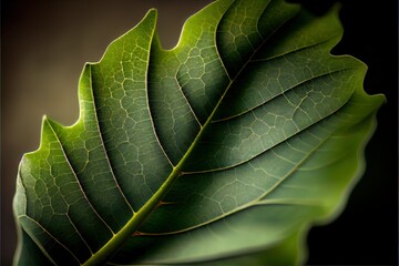 Fig leaf, green nature closed up (Ai generated)