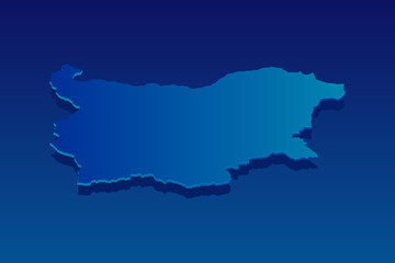 Fototapeta premium map of Bulgaria on blue background. Vector modern isometric concept greeting Card illustration eps 10.