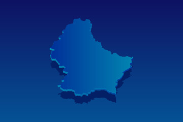 map of Luxembourg on blue background. Vector modern isometric concept greeting Card illustration eps 10.