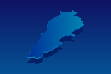 map of Lebanon on blue background. Vector modern isometric concept greeting Card illustration eps 10.