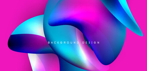 Beautiful liquid shapes with fluid colors abstract background