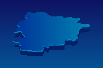 map of Andorra on blue background. Vector modern isometric concept greeting Card illustration eps 10.