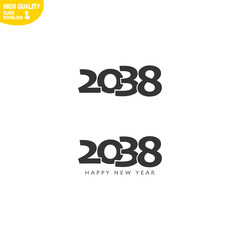 Creative Happy New Year 2038 Logo Design