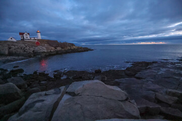 Fototapeta na wymiar lighthouse at dusk Landscape