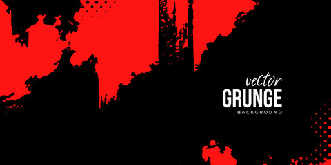 Black and red abstract grunge background with halftone style.	
