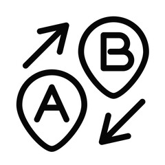 A to B vector icon