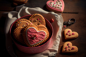 Valentines Day heart shaped cookies food