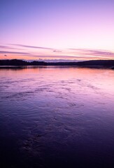 Sunset over Damariscotta River, Maine. Damariscotta is known as the Oyster Capital of New England....