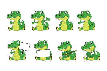 cute crocodile animal cartoon graphic