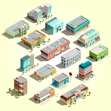 Isometric Building Street Illustration City