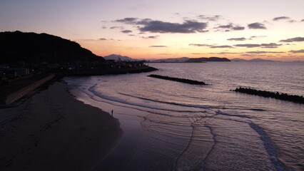 下関市綾羅木海岸夕景