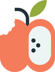 bitten apple illustration in minimal style