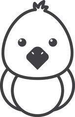 cute chick illustration in minimal style
