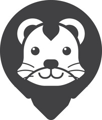 male lion illustration in minimal style