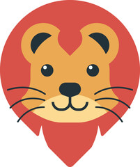 male lion illustration in minimal style