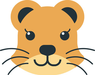 female lion illustration in minimal style