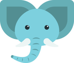 elephant face illustration in minimal style