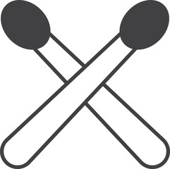drum sticks illustration in minimal style