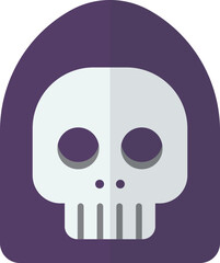 cute ghost and skull illustration in minimal style