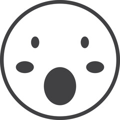 shocked face emoji illustration in minimal style