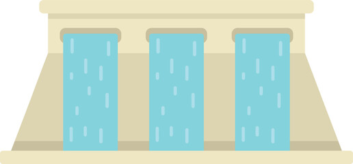 Naklejka premium Electric dam icon flat vector. Hydro energy. Water plant isolated