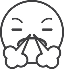 angry face emoji illustration in minimal style
