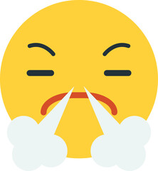 angry face emoji illustration in minimal style
