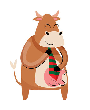 brown cow cartoon character