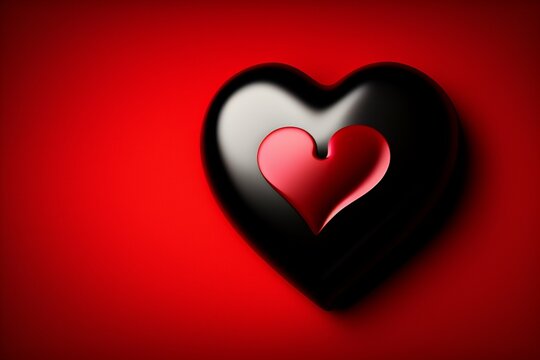 red heart on black background