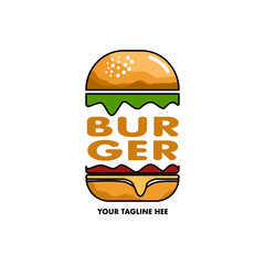 Burger Logo, illustration Fast food logo, emblem, label. Burger Vintage Design - business burger