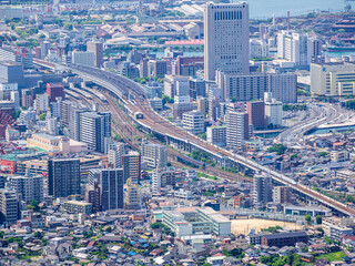 足立山より望む小倉駅周辺