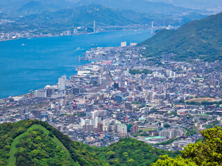 企救自然歩道より関門海峡を望む