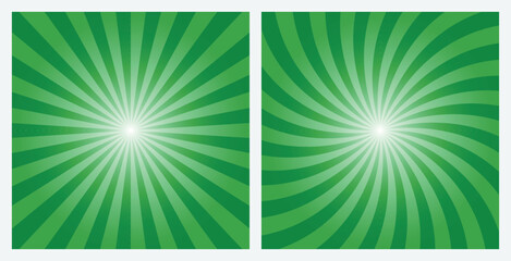 Sunburst Pattern. Vivid Green sunburst background. mustard color sunbeam backdrop as design element. Vector illustrations.