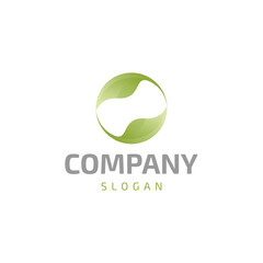 Abstract Circle and Leaves logo design