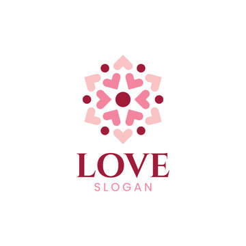 Abstract Love Heart circular logo design