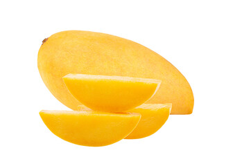 Fototapeta na wymiar yellow mango on transparent png