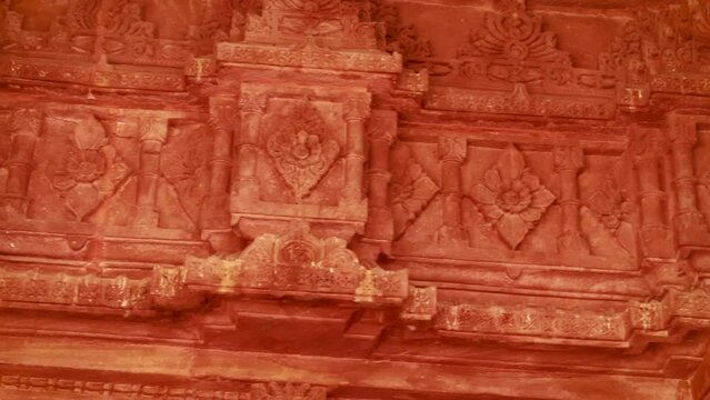 ancient hindu temple architecture from different angle at day