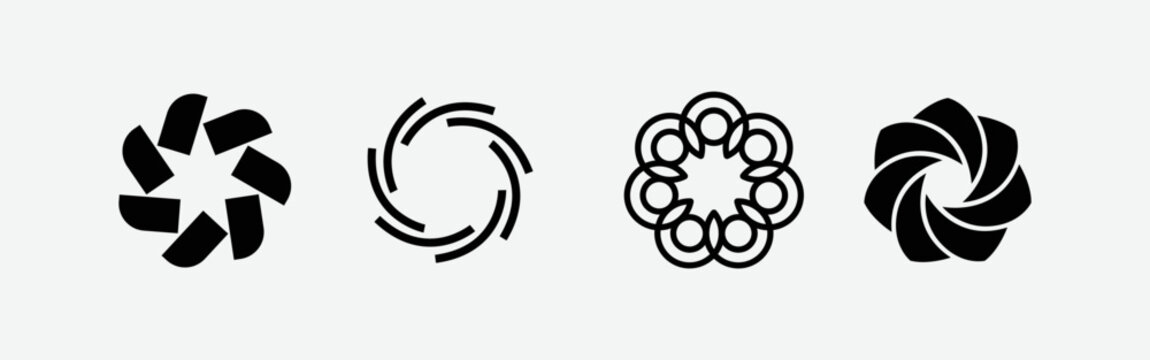 Heptagonal Shape Flower - Heptagon, Seven, elements - vector