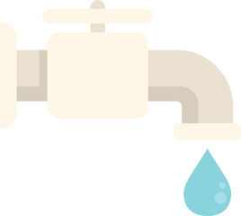 Economy water tap icon flat vector. Smart consumption. Money home isolated