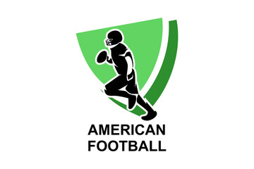 American football sport vector line icon. American football player. sport pictogram, vector illustration.
